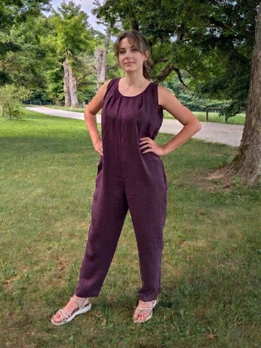 NWT Magic Linen 100% Linen Jumpsuit Minimalist Boho Chic Resort XL